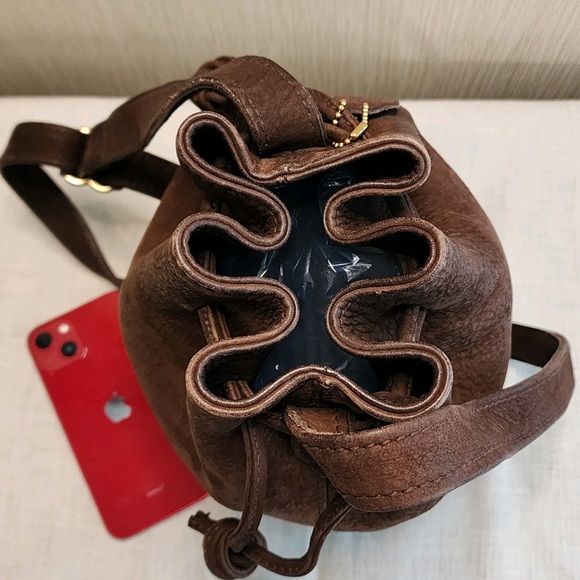Vintage Coach Sonoma Pebbled Nubuck Lthr Drawstring Bucket Bag #4931 - Picture 7 of 13